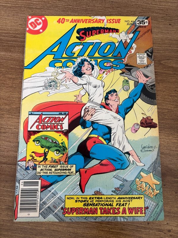 Action Comics #484 (DC Comics, 1978), raw comic book in VF- condition — front cover