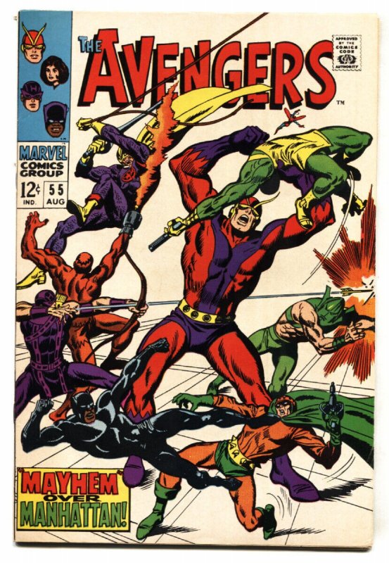 Avengers #55 (Marvel Comics, 1968), raw comic book in VG+ condition — front cover