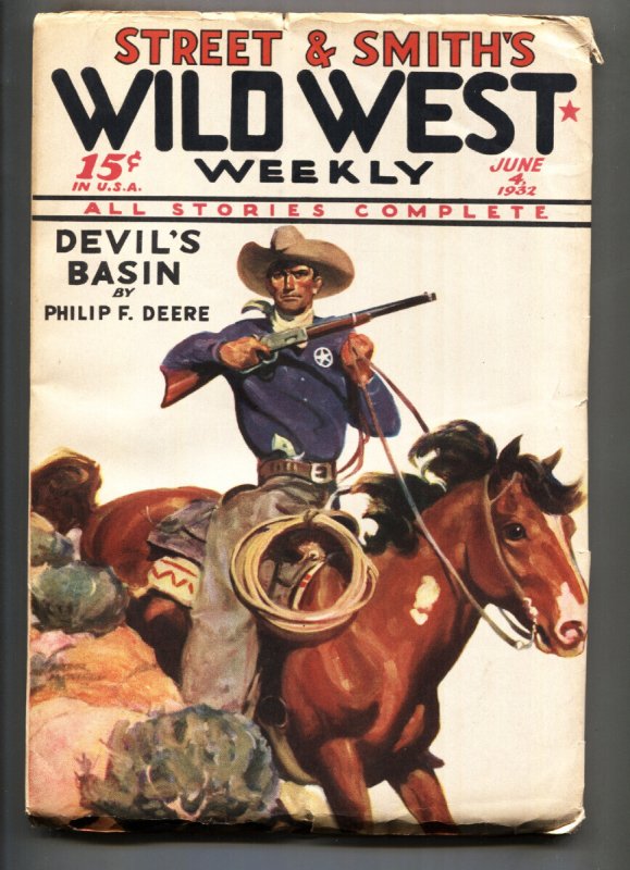 Wild West Weekly 6/4/1932-Senor Red Mask Appears-PULP-HIGH Grade! (Street & Smith, 1932), raw, ungraded comic book — front cover