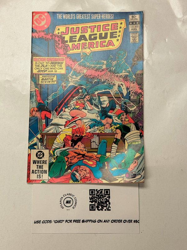 Justice League of America #205 (DC Comics), raw comic book in VF condition — front cover
