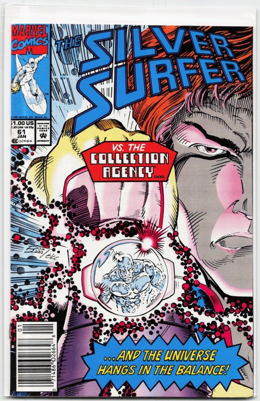 Silver Surfer #61 (Marvel Comics, 1992), raw, ungraded comic book — front cover