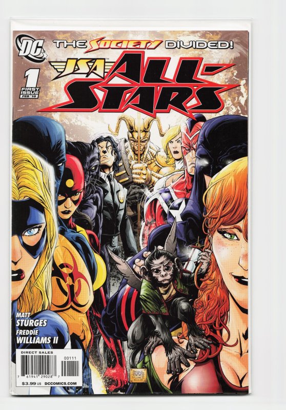 JSA All-Stars #1 (DC Comics, 2010), raw, ungraded comic book — front cover