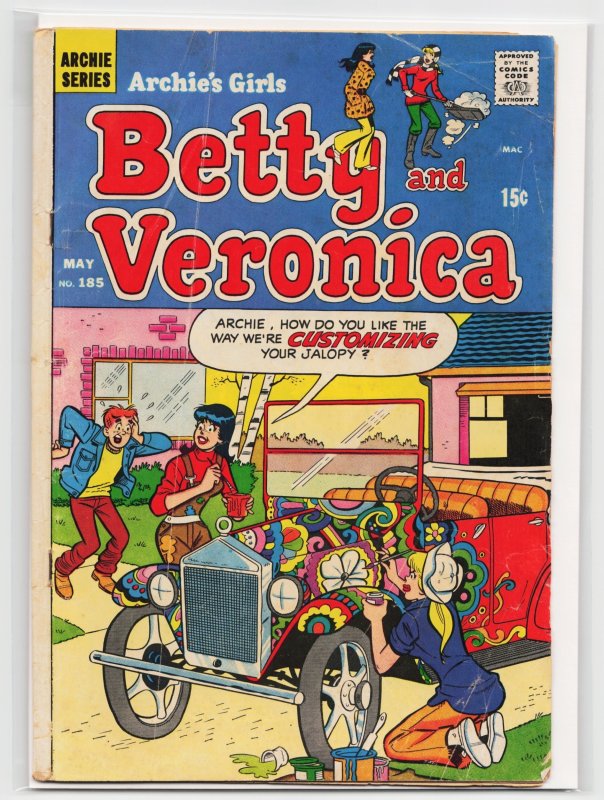 Archie's Girls Betty and Veronica #185 (Archie Comics, 1971), raw, ungraded comic book — front cover