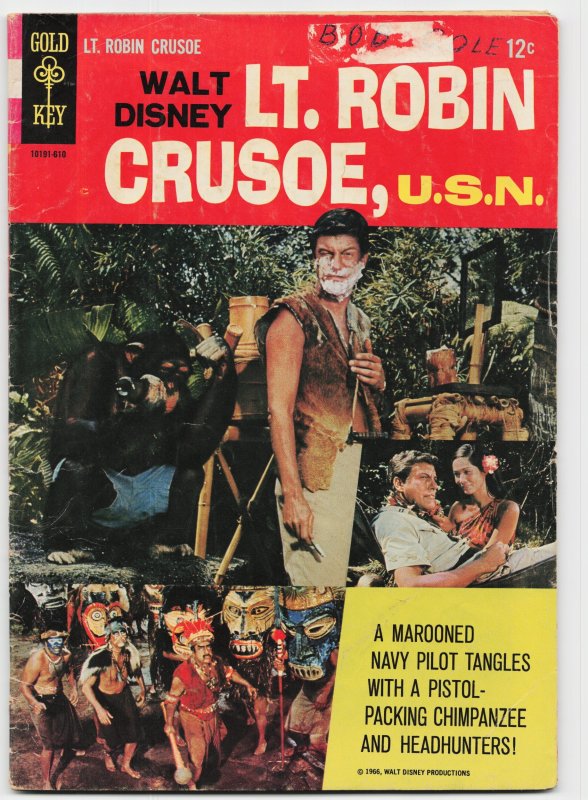 Walt Disney Lt. Robin Crusoe, U.S.N. (1966) Lt. Robin Crusoe (Gold Key, 1966), raw, ungraded comic book — front cover