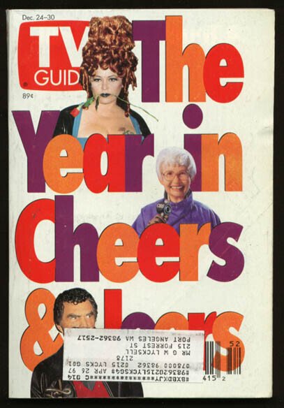 Mag: TV Guide 12/24/1994-The Year in Cheers & Jeers/lassie G, raw, ungraded comic book — front cover