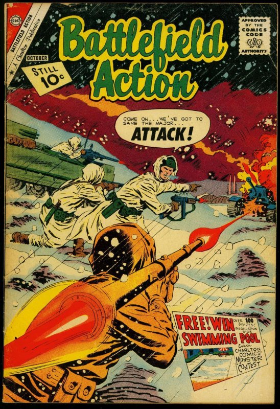 Battlefield Action #38 (Charlton Comics, 1961), raw comic book in VG condition — front cover
