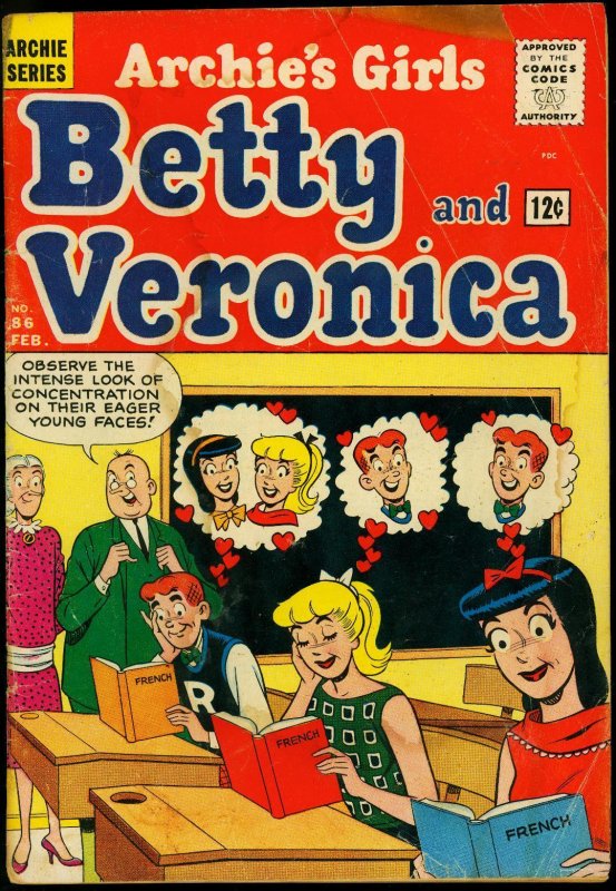Archie's Girls Betty and Veronica #86 (Archie Comics, 1963), raw comic book in FR condition — front cover