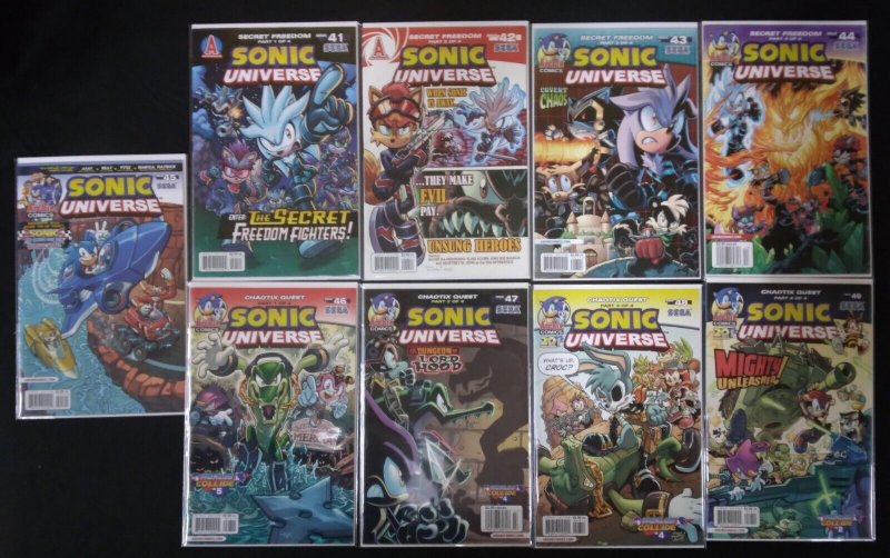 Sonic Universe 41-49 Lot of 9 Secret Freedom Chaotix Quest Archie Comics 2012 VF (Archie Comics, 2012), raw comic book in VF condition — front cover