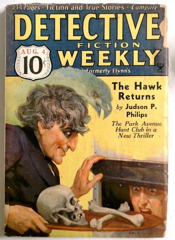 Detective Fiction Weekly Aug #4 (1934), raw, ungraded comic book — front cover