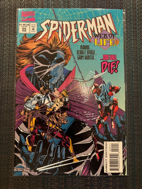 Spider-Man #55 (Marvel Comics, 1995), raw, ungraded comic book — front cover