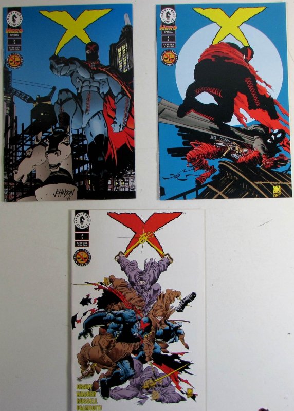 X Hero Lot of 3 #6, Illustrated Special 1, 2 Dark Horse (1994) Comic Books (Dark Horse Comics, 1994), raw, ungraded comic book — front cover