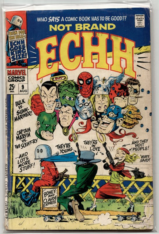 Not Brand Echh #9 (Marvel Comics, 1968), raw, ungraded comic book — front cover