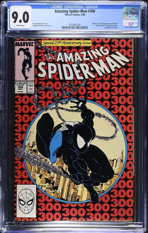 Amazing Spider-Man #300 (Marvel Comics, 1988), CGC 9.0 graded comic book, Universal Blue label — front cover in its holder