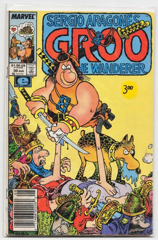 Groo the Wanderer #30 (Marvel Comics, 1988), raw, ungraded comic book — front cover