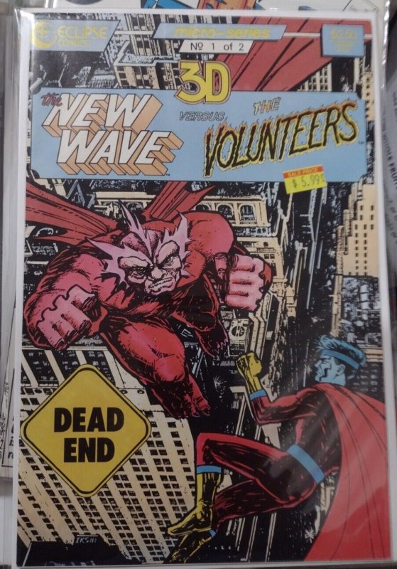 New Wave vs the Volunteers 3D #1 (Eclipse Comics, 1987), raw, ungraded comic book — front cover