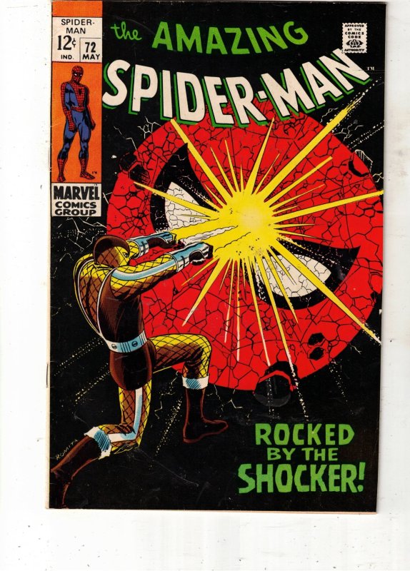 The Amazing Spider-Man #72 (Marvel Comics, 1969), raw comic book in VF/NM condition — front cover