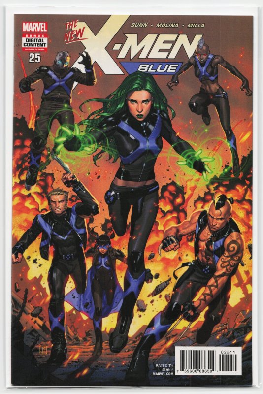 X-Men: Blue #25 (Marvel Comics, 2018), raw, ungraded comic book — front cover