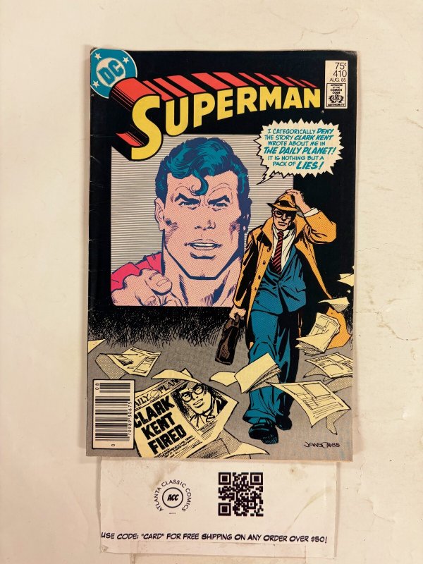 Superman #410 (DC Comics), raw comic book in FN condition — front cover