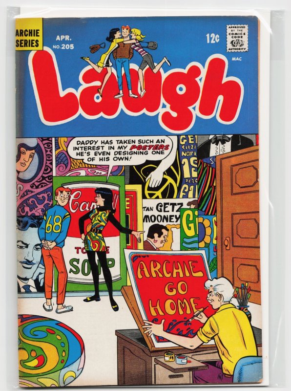 Laugh #205 (Archie Comics, 1968), raw, ungraded comic book — front cover