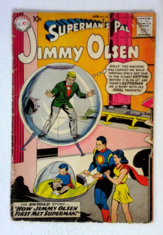 Superman's Pal Jimmy Olsen #36 (DC Comics, 1959), raw, ungraded comic book — front cover