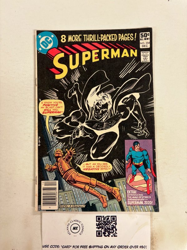 Superman #354 (DC Comics, 1980), raw comic book in FN condition — front cover