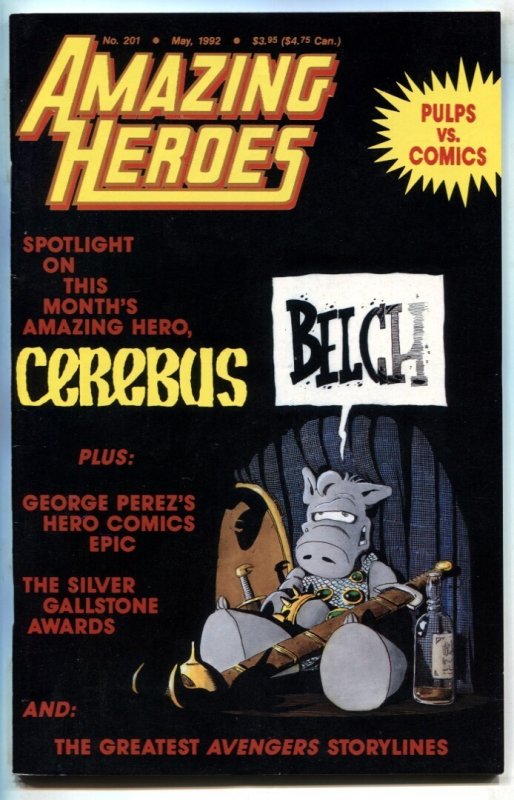 Amazing Heroes #201 (1992), raw, ungraded comic book — front cover