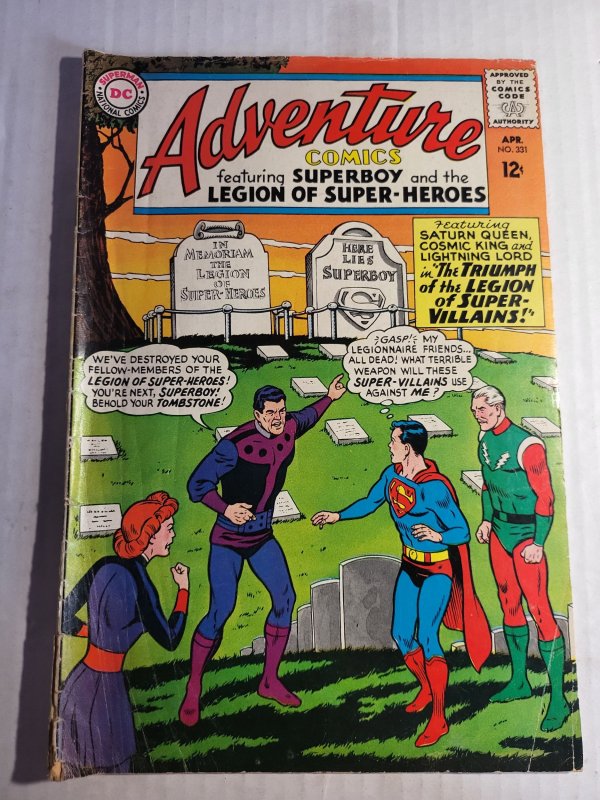 Adventure Comics #331 (DC Comics, 1965), raw, ungraded comic book — front cover