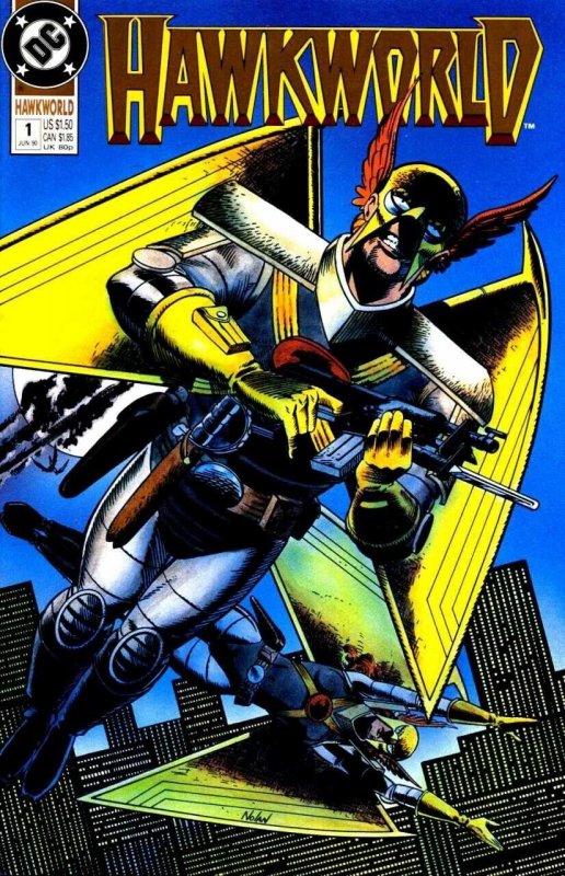 Hawkworld #1 (DC Comics, 1990), raw comic book in NM condition — front cover