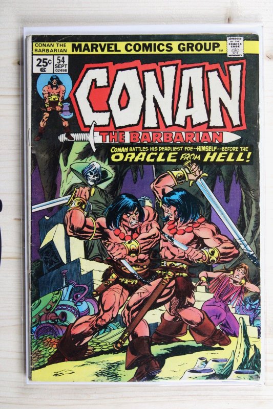 Conan the Barbarian #54 (Marvel Comics, 1975), raw comic book in FN+ 6.5 condition — front cover