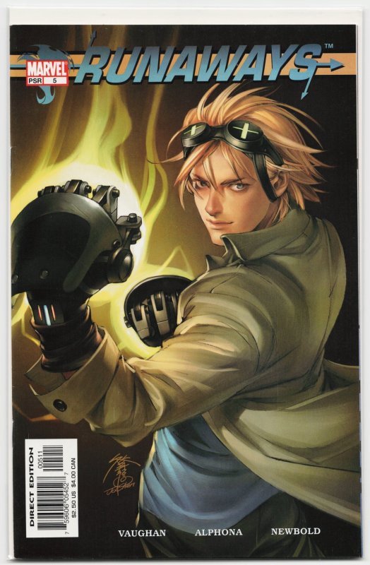 Runaways #5 (Marvel Comics, 2003), raw, ungraded comic book — front cover