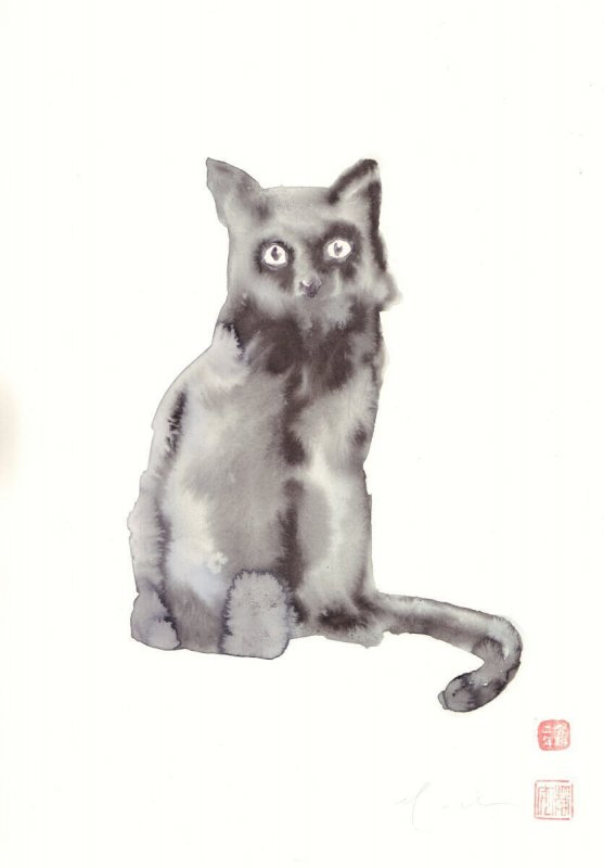 Black Cat Painting - Signed art by David Mack, raw, ungraded comic book — front cover