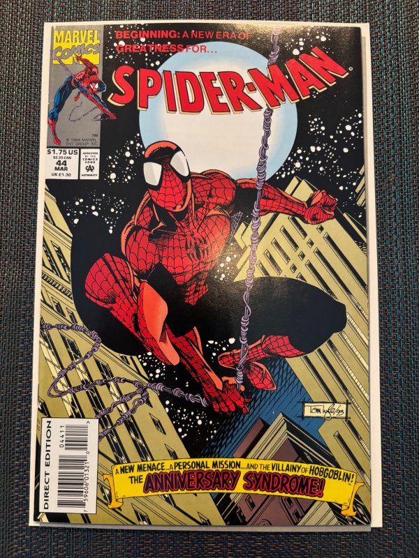 Spider-Man #44 (Marvel Comics, 1994), raw, ungraded comic book — front cover