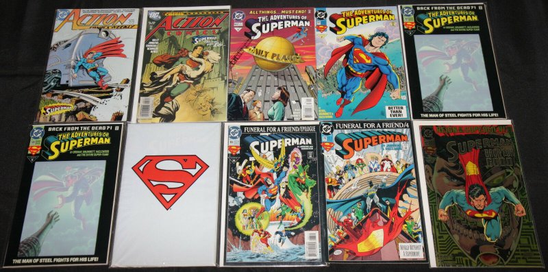 DC Superhero Titles 94pc Mid Grade Comic Lot Fn-Vf Superman Batman Flash JLA (DC Comics), raw comic book in VF condition — front cover