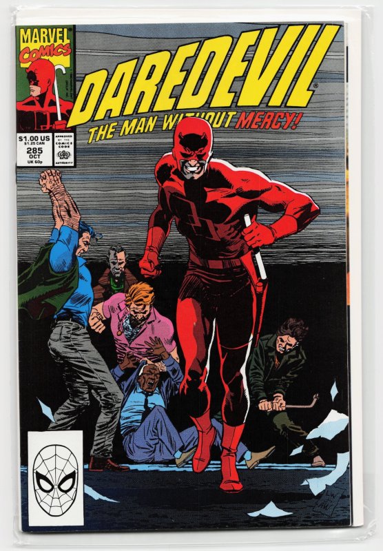 Daredevil #285 (Marvel Comics, 1990), raw, ungraded comic book — front cover