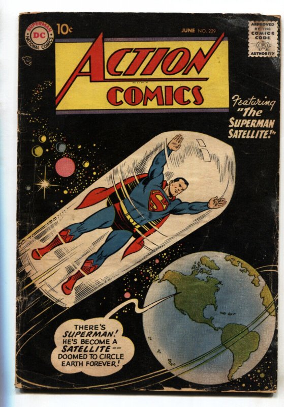 Action Comics #229 (DC Comics, 1957), raw, ungraded comic book — front cover
