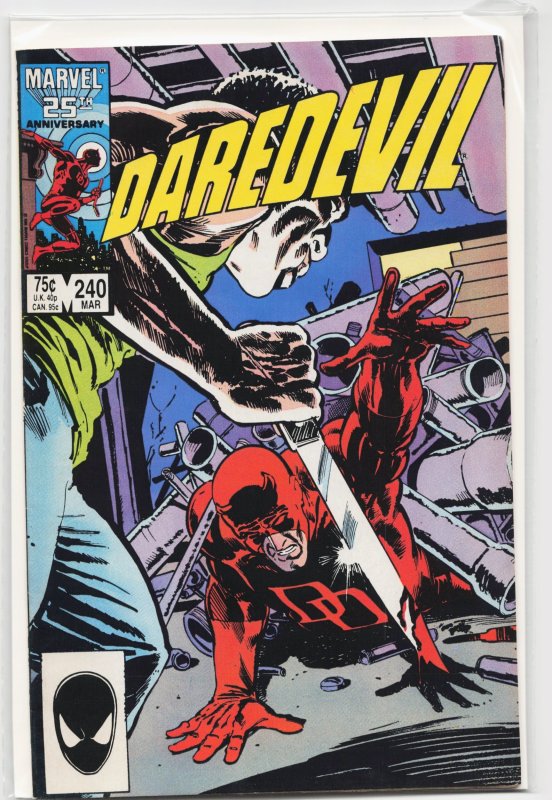 Daredevil #240 (Marvel Comics, 1987), raw, ungraded comic book — front cover