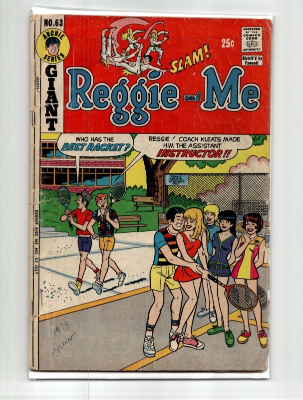 Reggie and Me #63 (1973), raw, ungraded comic book — front cover