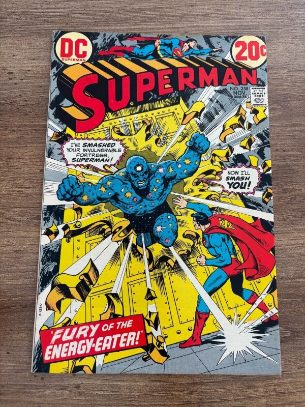 Superman #258 (DC Comics), raw comic book in VF/NM condition — front cover