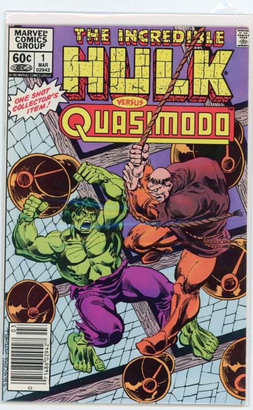 The Incredible Hulk vs. Quasimodo #1 (Marvel Comics, 1983), raw comic book in NM- 9.2 condition — front cover