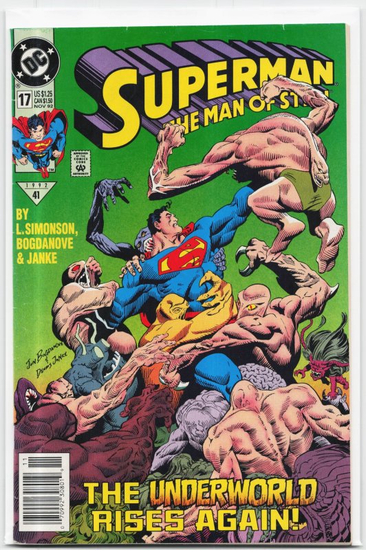 Superman: The Man of Steel #17 (DC Comics, 1992), raw, ungraded comic book — front cover