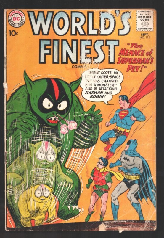 World's Finest #112 (DC Comics, 1960), raw, ungraded comic book — front cover