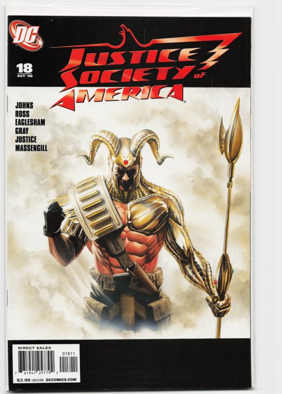 Justice Society of America #18 (DC Comics, 2008), raw, ungraded comic book — front cover