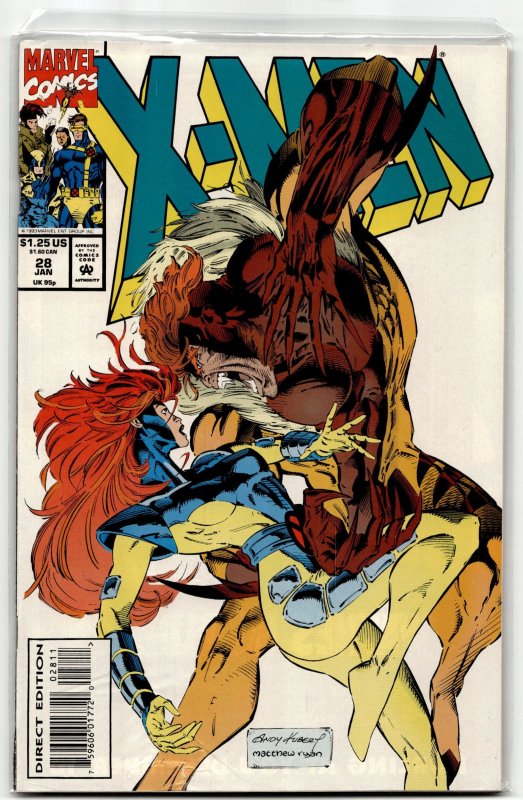 X-Men #28 (Marvel Comics, 1994), raw, ungraded comic book — front cover