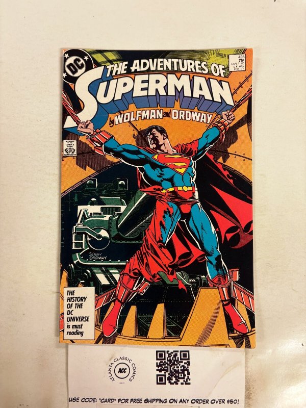 The Adventures of Superman #425 (DC Comics), raw comic book in NM condition — front cover