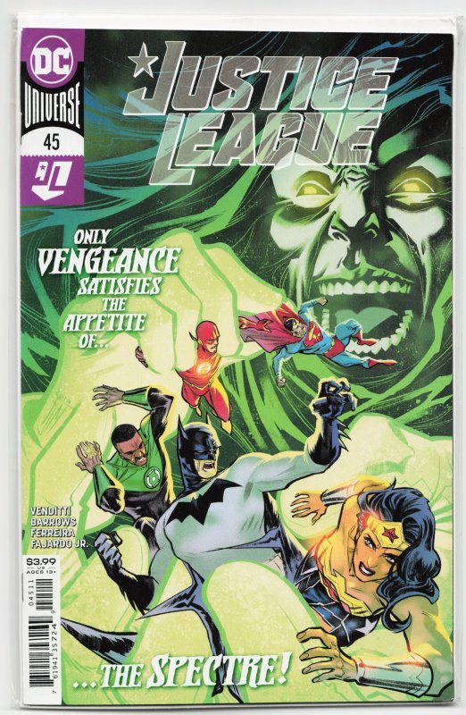 Justice League #45 (DC Comics, 2020), raw, ungraded comic book — front cover