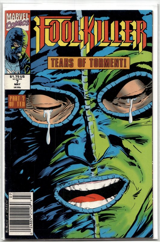 Foolkiller #7 (Marvel Comics, 1991), raw, ungraded comic book — front cover