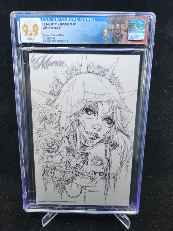La Muerta: Vengeance #1 (2021), CGC 9.9 graded comic book, Universal Blue label — front cover in its holder