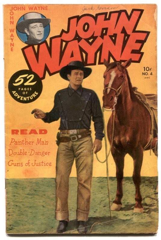 John Wayne Adventure #4 (St. John Publications, 1950), raw comic book in VG+ condition — front cover