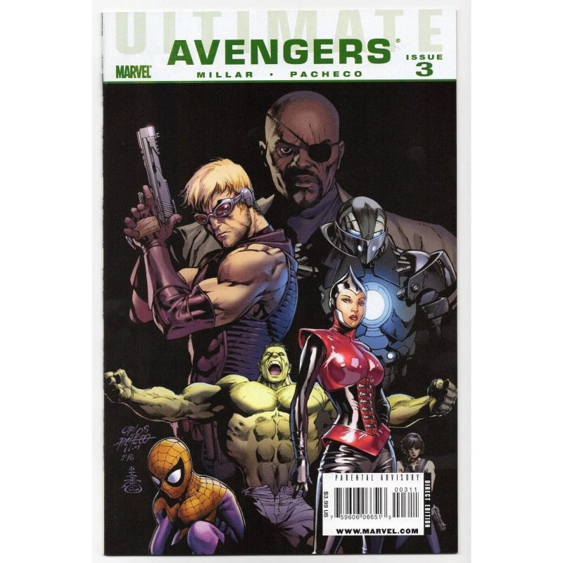 Ultimate Avengers #3 (Marvel Comics, 2009), raw comic book in NM- 9.2 condition — front cover
