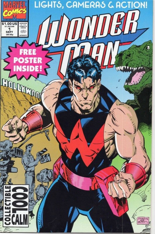 Wonder Man #1 (Marvel Comics, 1991), raw comic book in NM- 9.2 condition — front cover